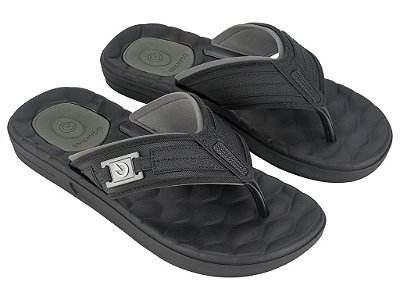 Chinelo Cartago Egeu III Dedo AD Ref:12287 - Preto/Cinza/Verde