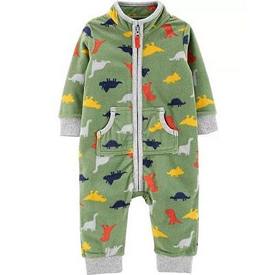 Macacão em Fleece sem pezinho Carter´s - Dinossauro
