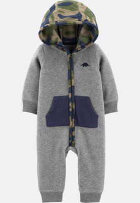 Macacão em fleece sem Pezinho com capuz Carter´s - Camuflado