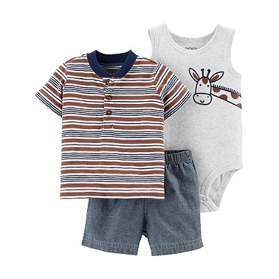 Trio com Shorts Carter´s - Girafa