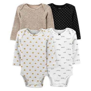 Kit com 4 Bodies Carter's Manga Longa - Oncinha