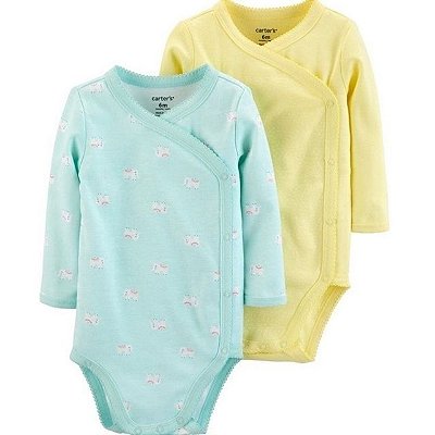 Kit com 2 Bodies Kimono Carter's Manga Longa - Elefante
