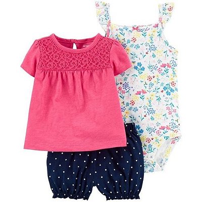 Trio com Shorts Carter´s - Floral