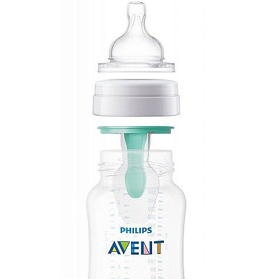 Kit Com 3 Mamadeiras Anticólica 260ml Airfree Philips Avent 1m+ - Transparente/ Rosa