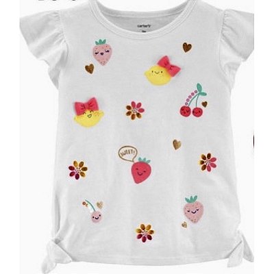 Camiseta Branca Carter´s - Frutas