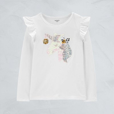 Camiseta Manga Longa Carter´s - Unicórnio de Natal
