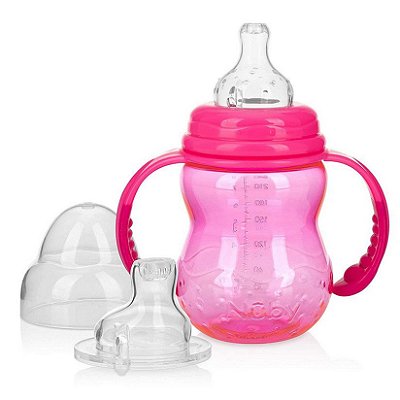 Copo de Treinamento com Alças Nûby Rosa - 240 ml