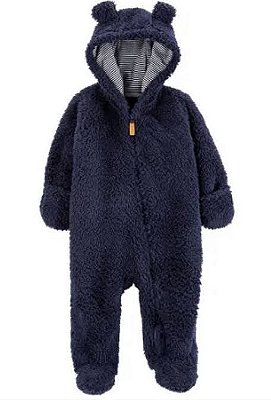 Macacão Sherpa com Pezinho Carter´s - Azul Marinho