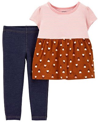 Conjunto 2 peças Carter´s - Listrado Coração