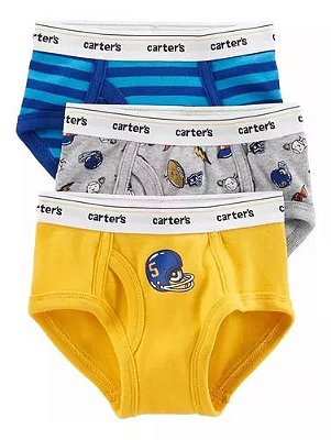 Kit com 3 Cuecas Carter´s Baseball - 6-7 anos
