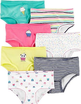 Kit com 7 Calcinhas Carter´s Estampas - 6 anos