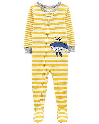 Macacão com Pezinho Carter´s - Amarelo Baleia