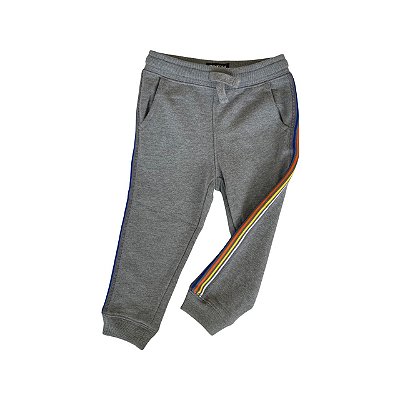 Calça Moletom OshKosh - Cinza com Laterais Coloridas