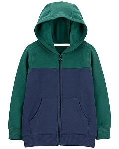 Jaqueta Moletom Zíper OshKosh - Azul/ Verde