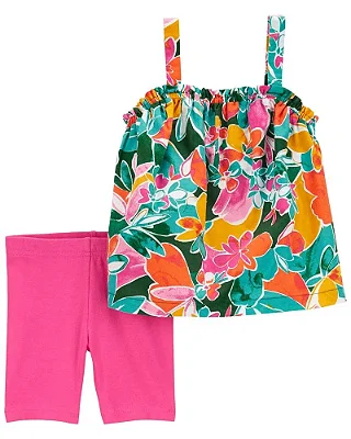 Conjunto 2 peças Carter´s - Floral Verde/ Rosa
