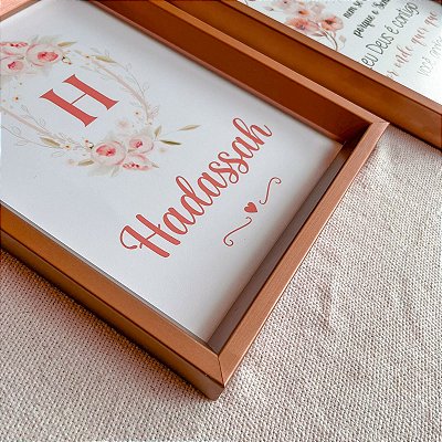 Kit Quadro infantil Moldura Rose