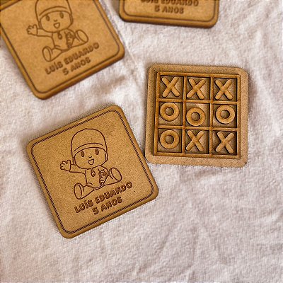 Kit 15unid. Jogos da Velha Personalizado para Lembrancinhas de Aniversário em MDF