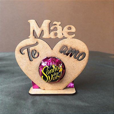 Kit 10 Porta Bombom Lembrança Dia Das Mães em MDF cru