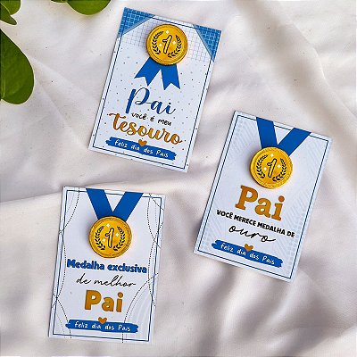Medalha Chocolate + Cartão Dia dos Pais