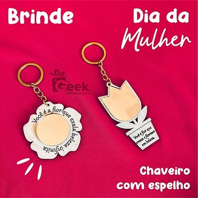 Chaveiro Espelho MDF Dia das Mulheres