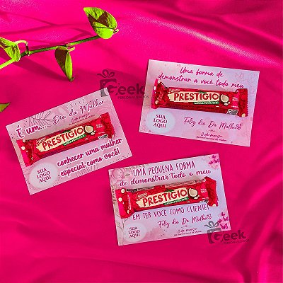 Cartão Dia das Mulheres COM Chocolate Prestígio