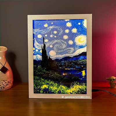 Luminária Quadro Noite Estrelada Van Gogh