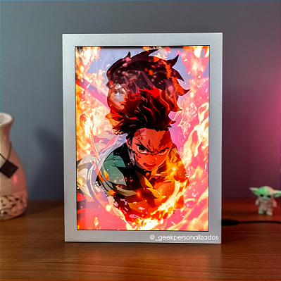 Luminária Quadro Kimetsu no Yaiba - Demon Slayer - Tanjiro