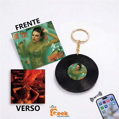 Chaveiro Disco Vinil NFC - Álbum The Life of a Showgirl