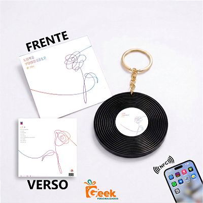 Chaveiro Disco Vinil NFC - Álbum Love Yourself