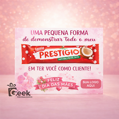 Cartão para Chocolate Prestígio - Dia das Mães