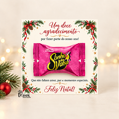 Cartão de Natal para Bombom 10x10cm