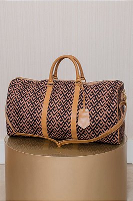Travel Bag Losango Bege e Preto