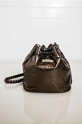Bolsa Mini Sac Couro Grafite