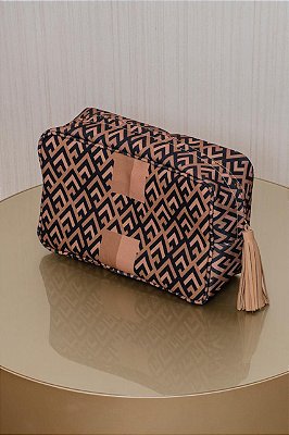 Nécessaire Personalizada Losango Preto e Bege