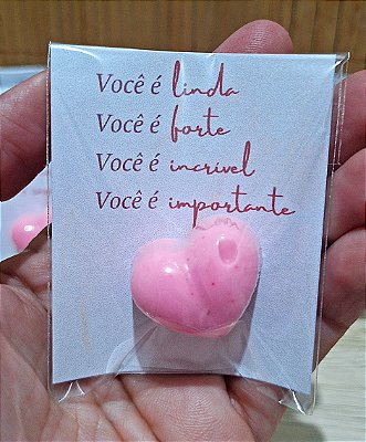 Brinde Corporativo Sabonete Coração | Kit com Cartão Personalizado para Eventos
