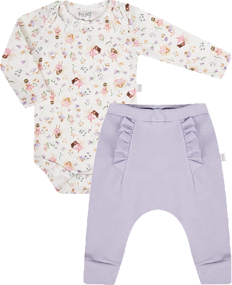 Conjunto Body Manga Longa e Calça com Babados - Fadas