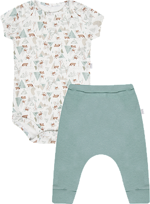 Conjunto Body Manga Curta e Calça Ursos