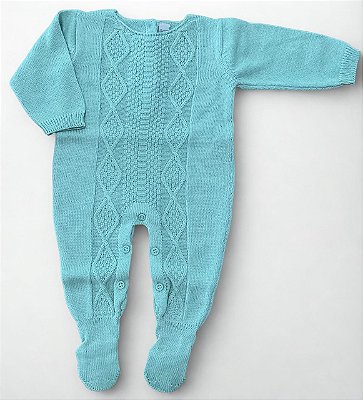 Macacão em Tricot Bebê Trançado Verde