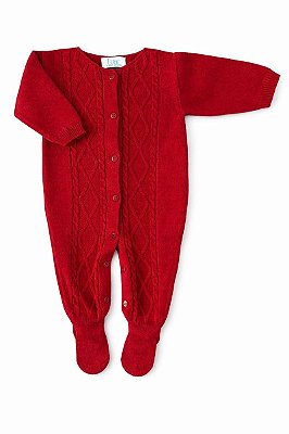 Macacão em Tricot Tranças Vermelho