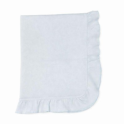 Manta Tricotil Babado Azul Claro