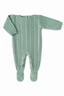 Macacão em Tricot Tranças Verde Cidreira