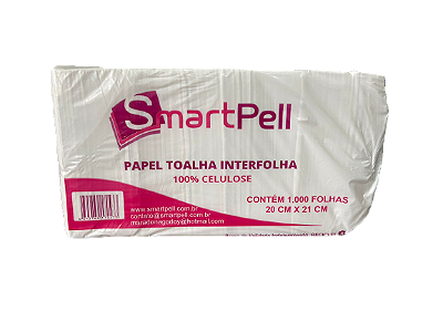 Papel Toalha Interfolha (20x21) 100% Celulose 1000Folhas (ROSA) Smartpell