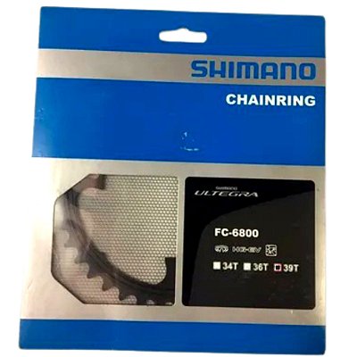 COROA SHIMANO ULTEGRA FC-6800 39 DENTES BCD 110 MM - ALUMÍNIO | PRETO