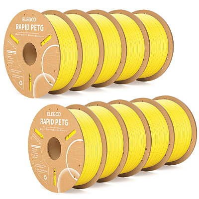 Caixa com 10 Filamentos Elegoo Rapid PETG 1.75mm 1Kg