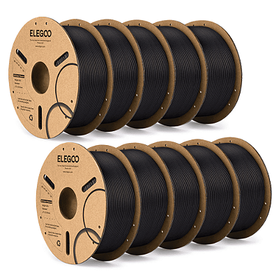 Caixa com 10 Filamentos Elegoo PLA-CF (Carbon) 1.75mm 1Kg