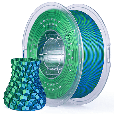 Filamento Elegoo PLA SILK 1.75mm 1Kg Azul Verde