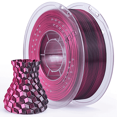 Filamento Elegoo PLA SILK 1.75mm 1Kg Preto Vermelho