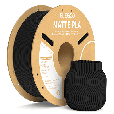 Filamento Elegoo PLA MATTE  1.75mm 1Kg Preto