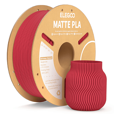 Filamento Elegoo PLA MATTE  1.75mm 1Kg Vermelho