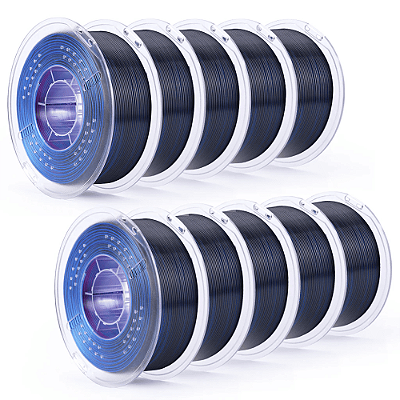 Caixa com 10 Filamentos Elegoo PLA SILK 1.75mm 1Kg